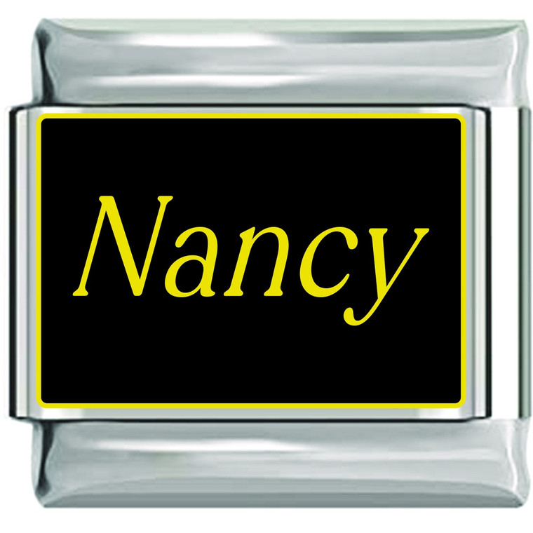 Nancy Name Black Italian Charm