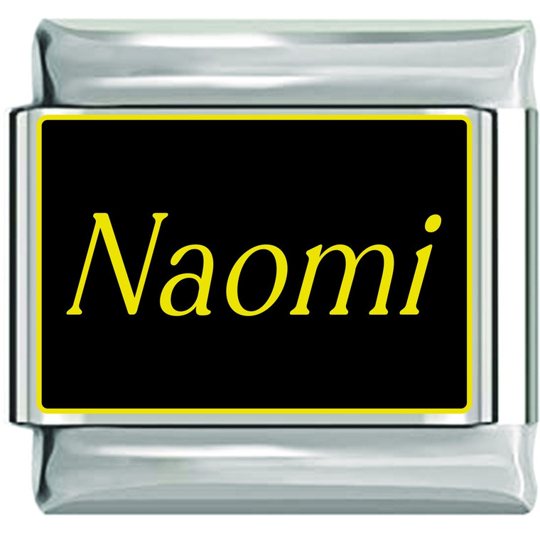 Naomi Name Black Italian Charm