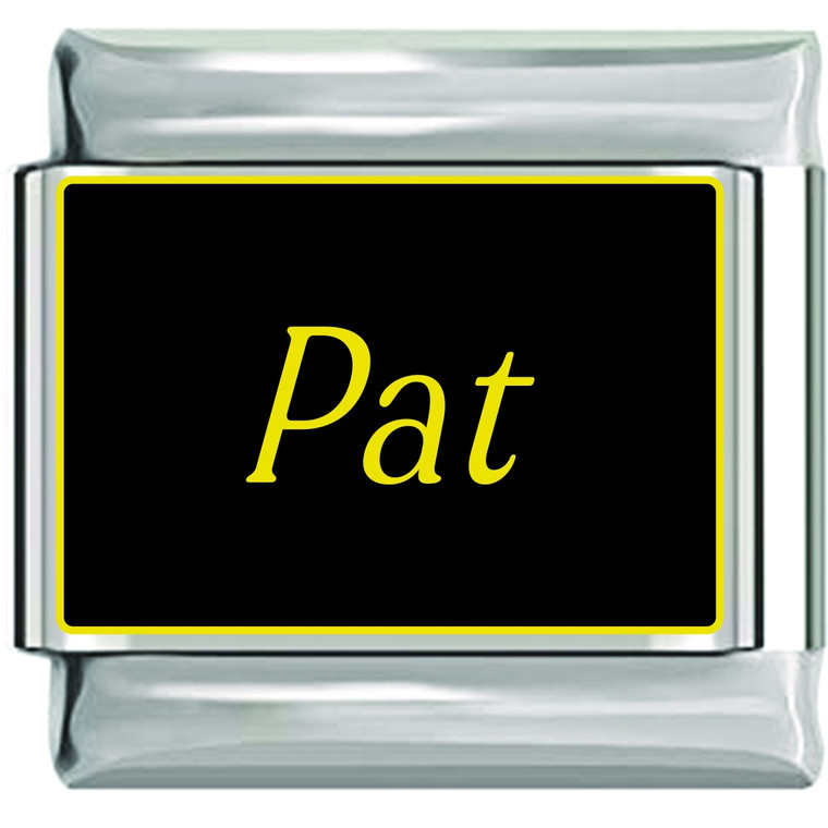 Pat Name Black Italian Charm