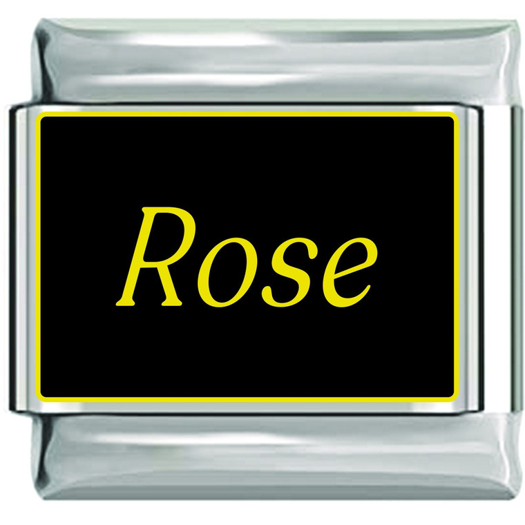 Rose Name Black Italian Charm