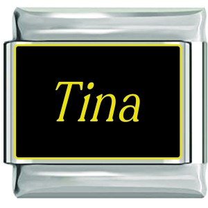 Tina Name Black Italian Charm