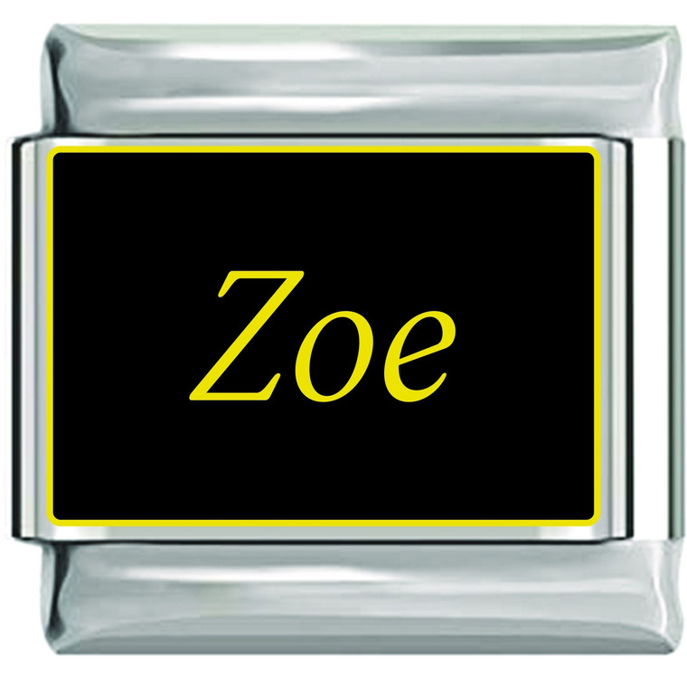Zoe Name Black Italian Charm