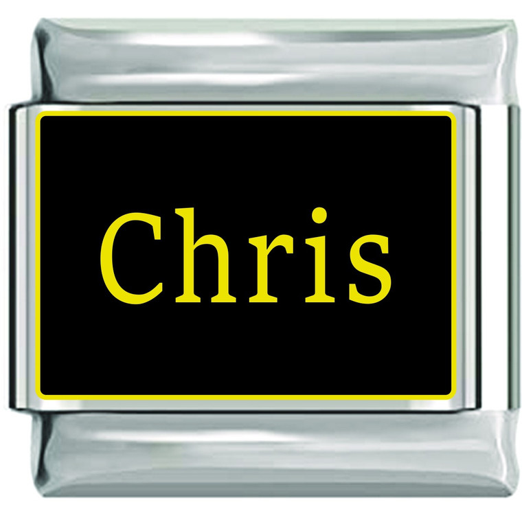 Chris Name Black Italian Charm