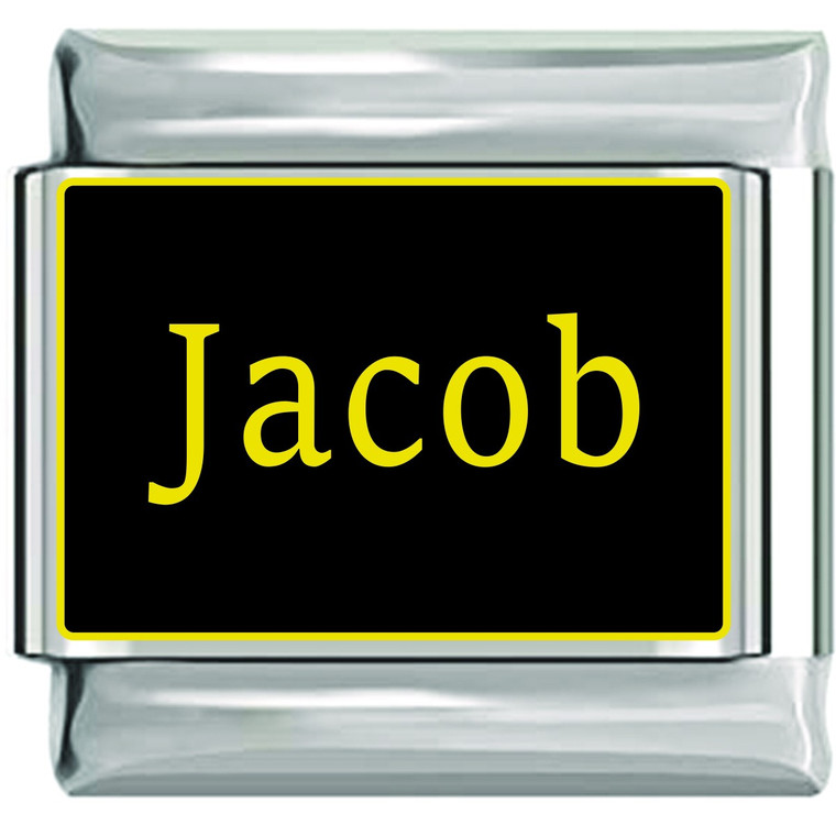 Jacob Name Black Italian Charm