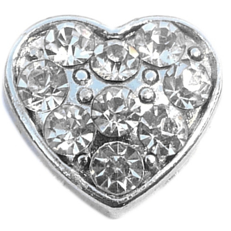 Heart with Clear Accents Floating Locket Charm