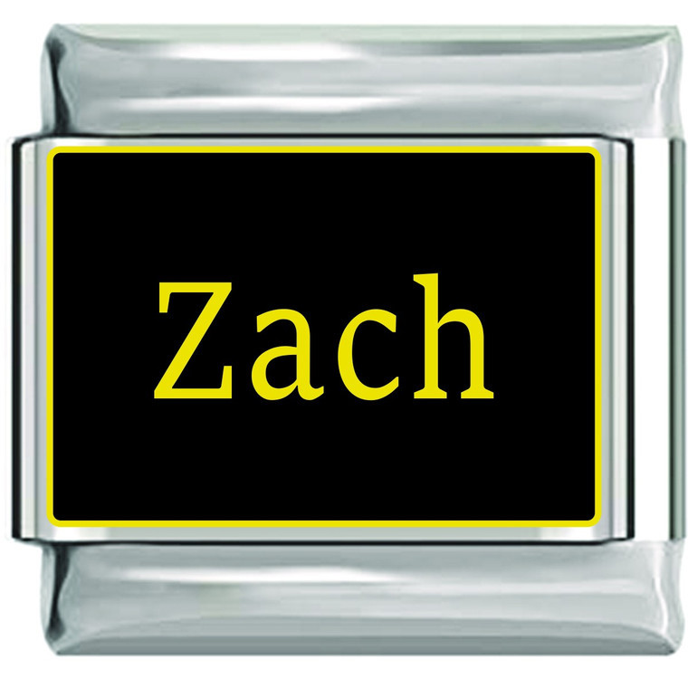 Zach Name Black Italian Charm