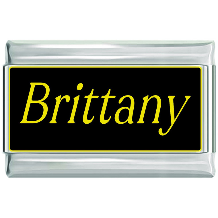 Brittany Name Black Superlink Italian Charm