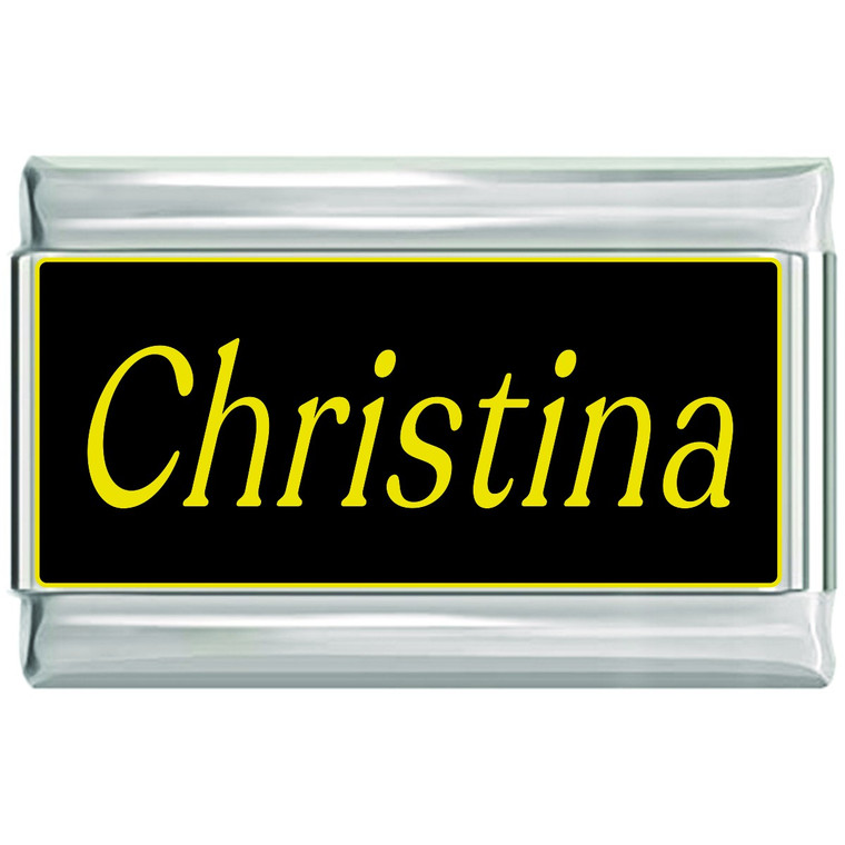 Christina Name Black Superlink Italian Charm