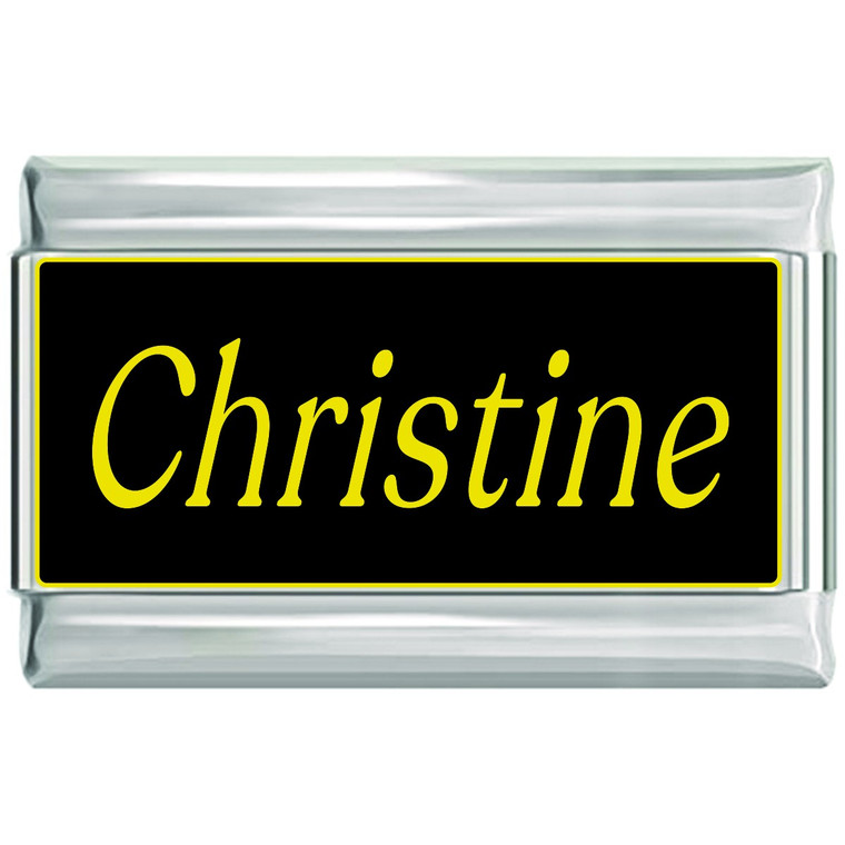 Christine Name Black Superlink Italian Charm