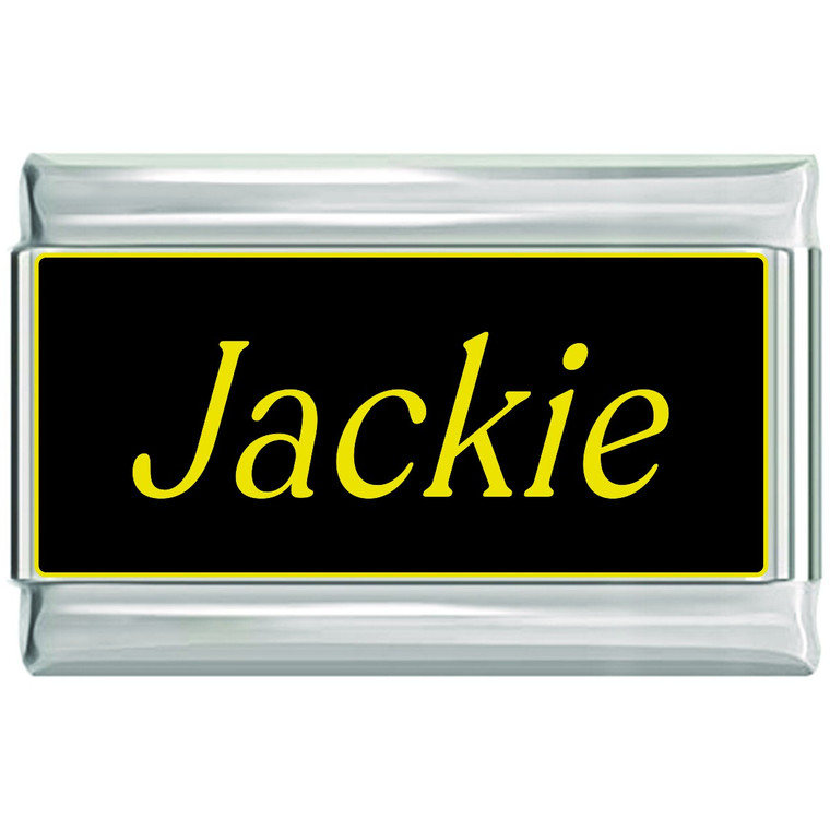 Jackie Name Black Superlink Italian Charm