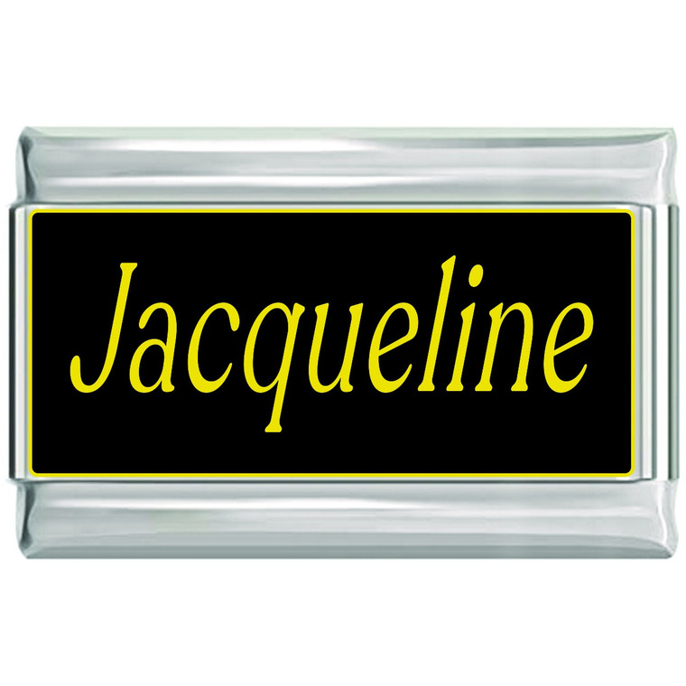 Jacqueline Name Black Superlink Italian Charm