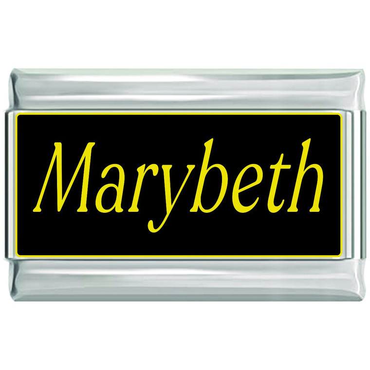 Marybeth Name Black Superlink Italian Charm
