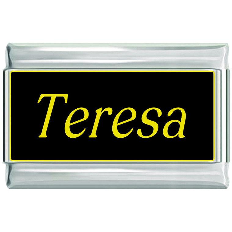 Teresa Name Black Superlink Italian Charm