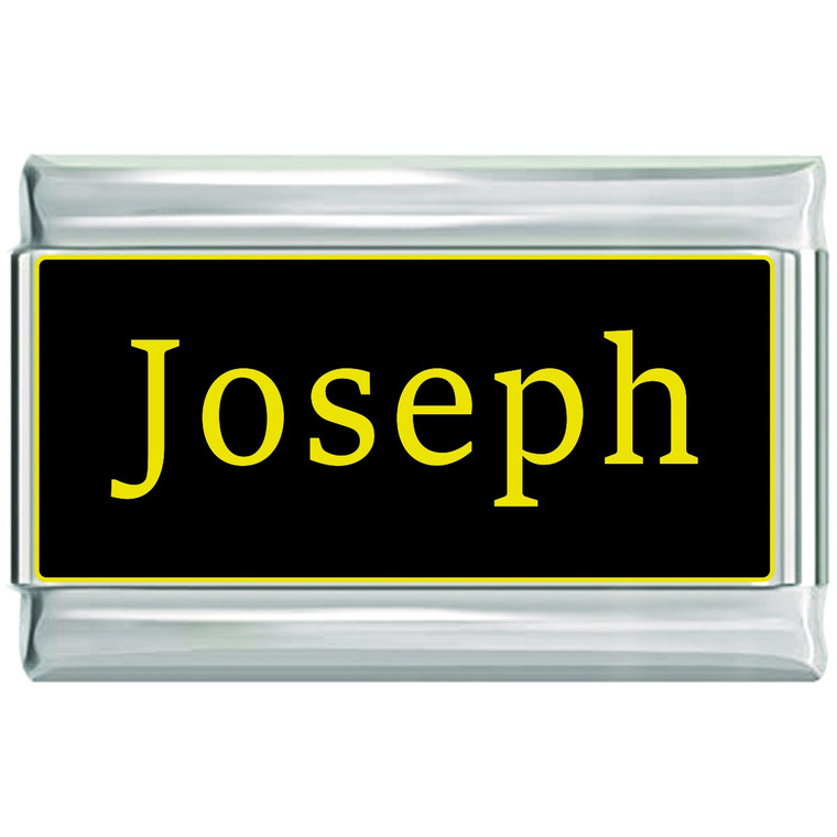 Joseph Name Black Superlink Italian Charm