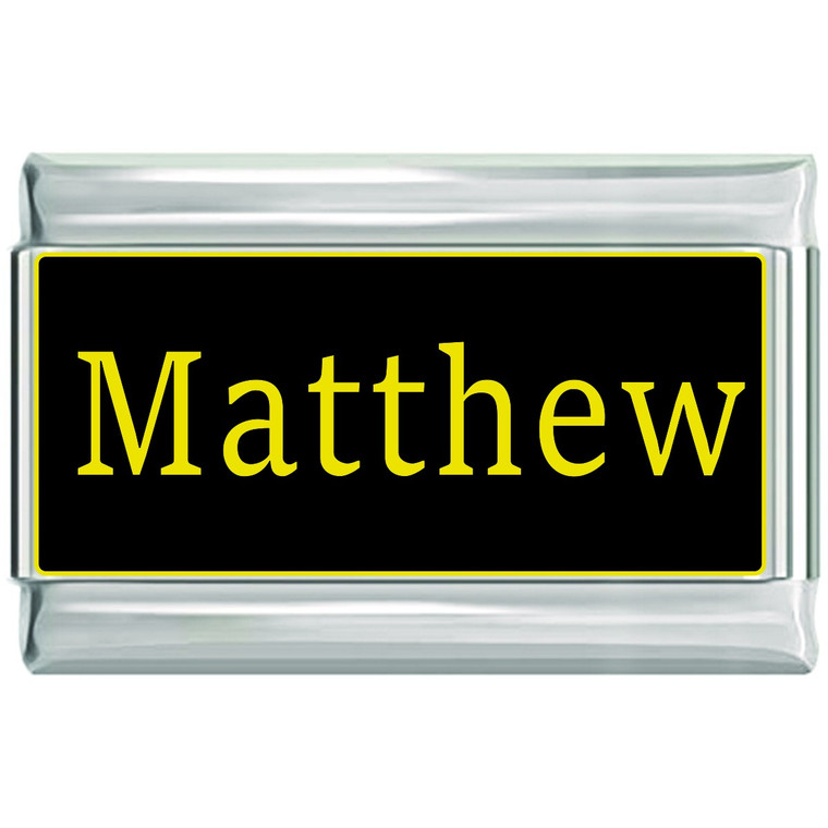 Matthew Name Black Superlink Italian Charm