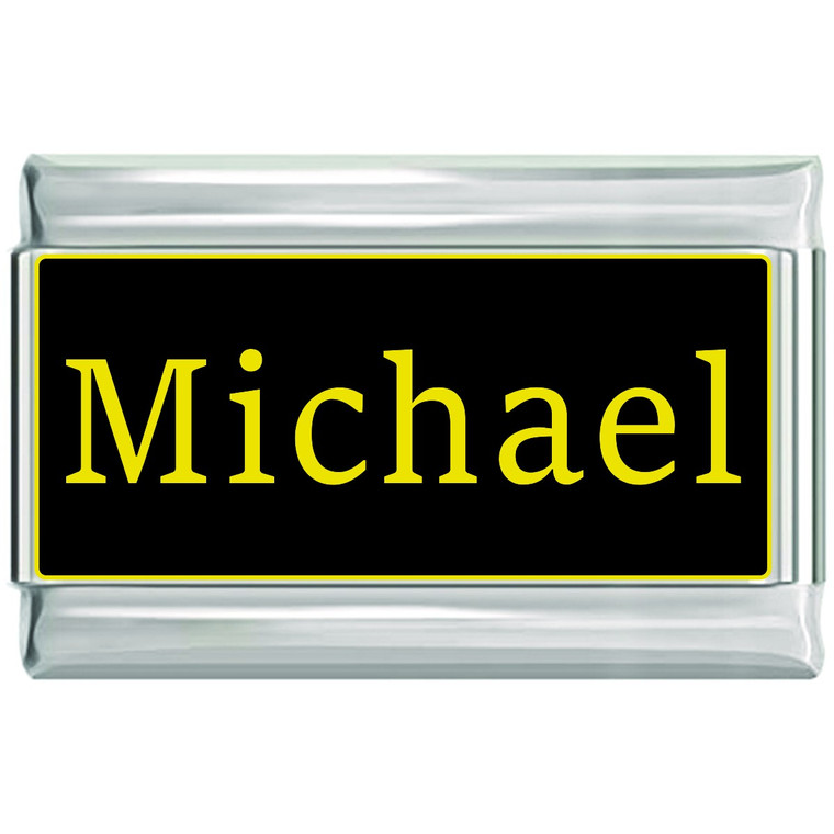 Michael Name Black Superlink Italian Charm