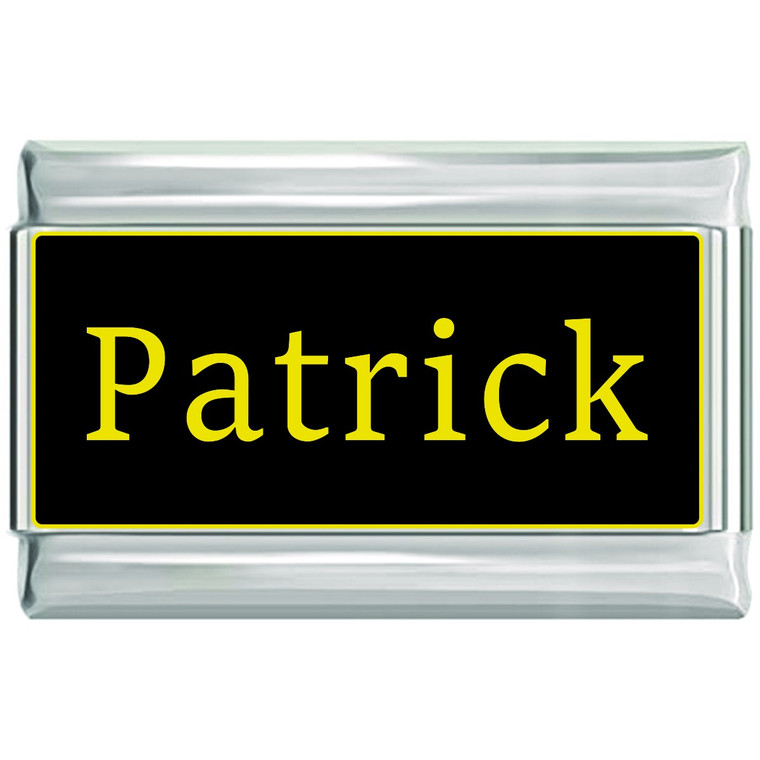 Patrick Name Black Superlink Italian Charm