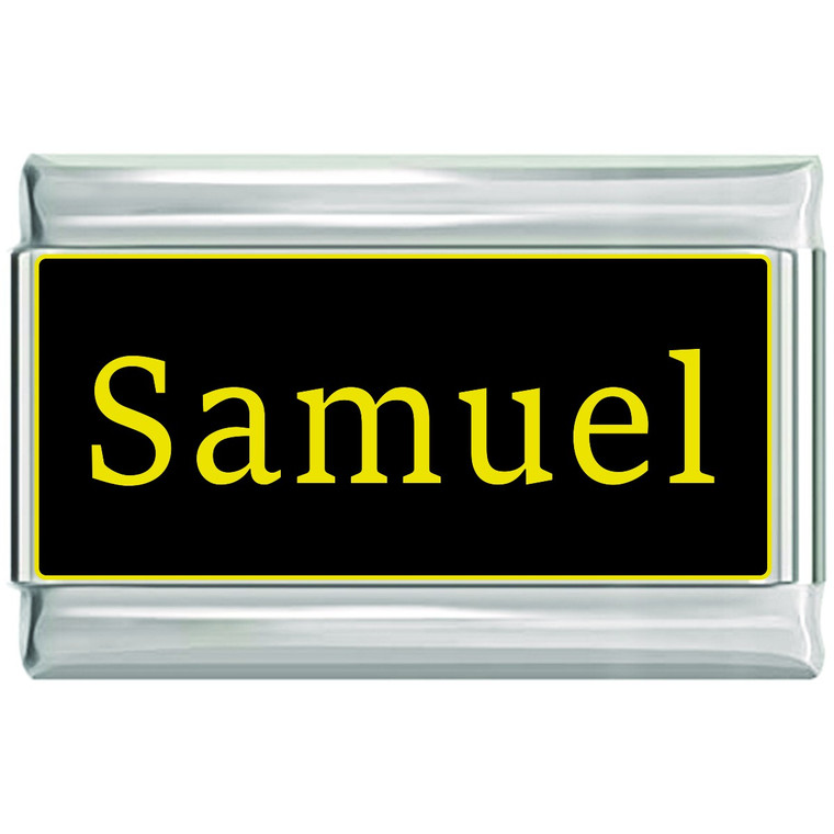 Samuel Name Black Superlink Italian Charm