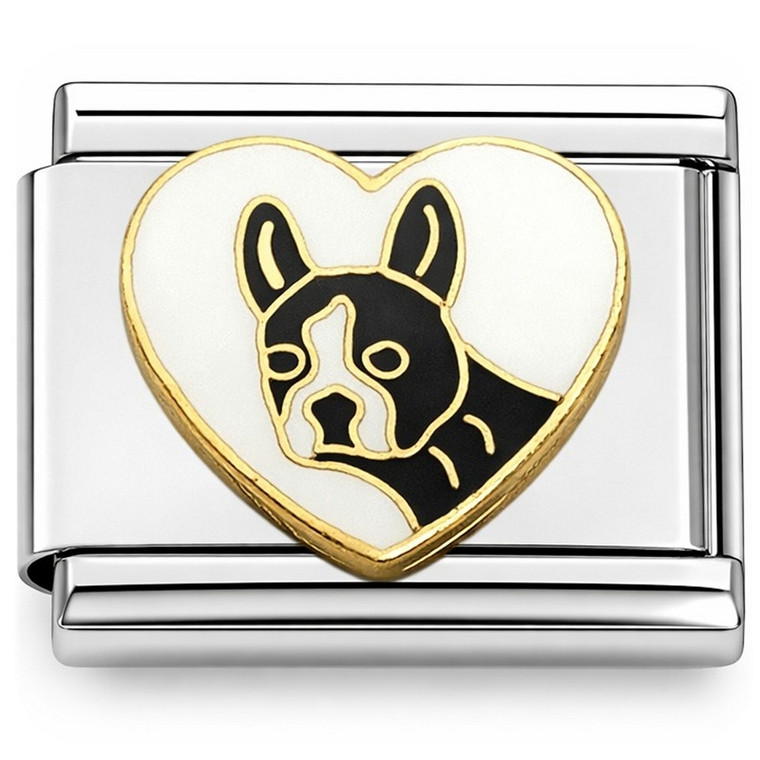 French Bulldog Puppy Dog White Heart Italian Charm