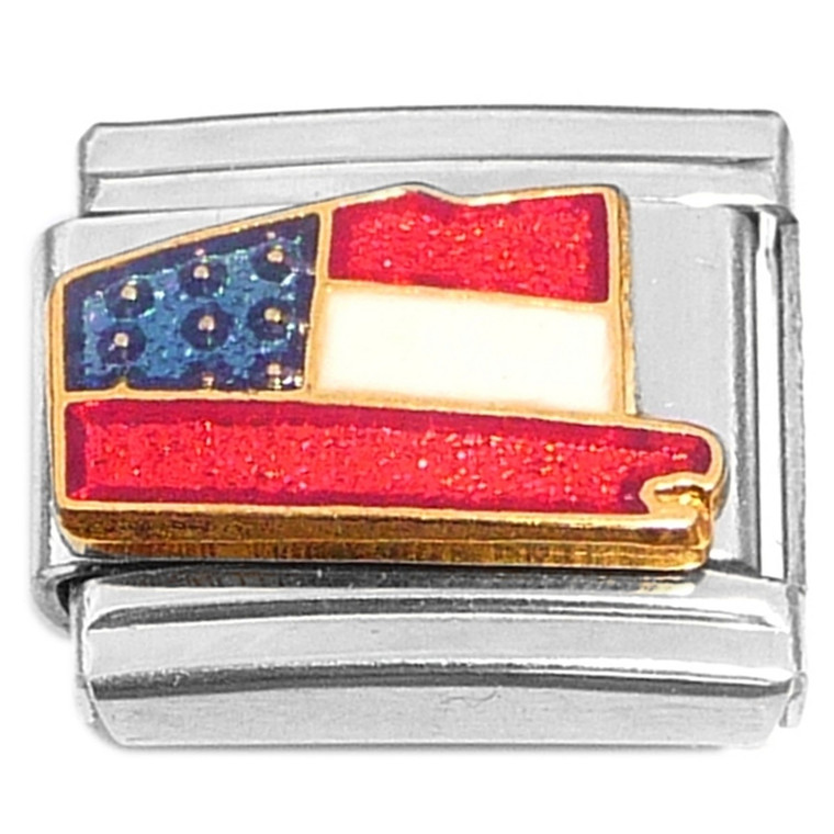 Red White Blue Flag Alabama State Outline Italian Charm