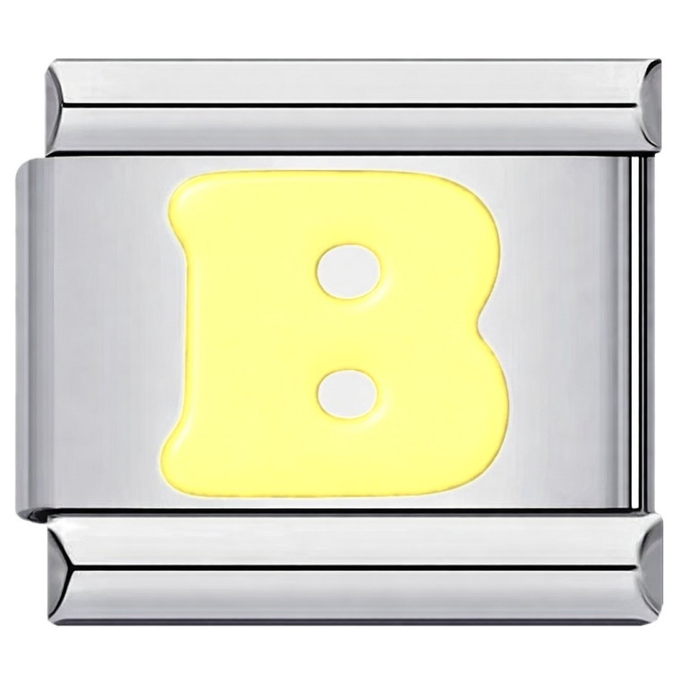 Yellow Letter B Italian Charm