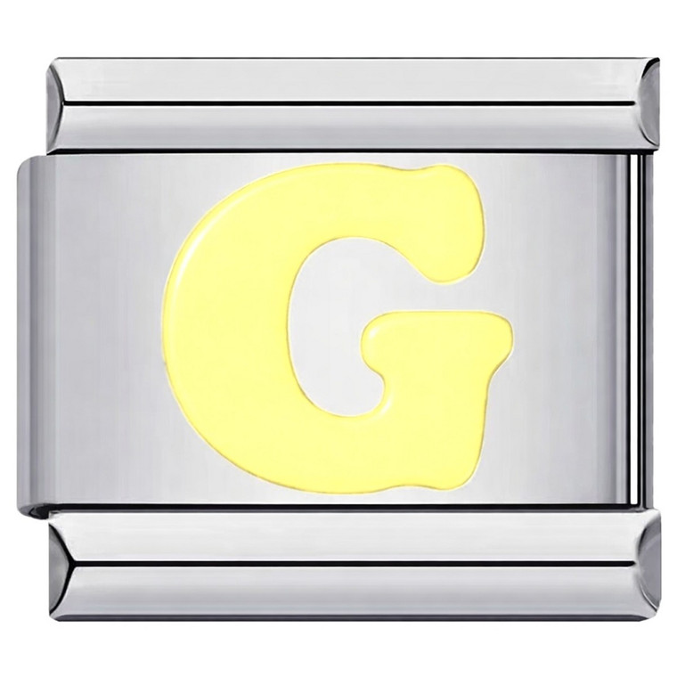 Yellow Letter G Italian Charm
