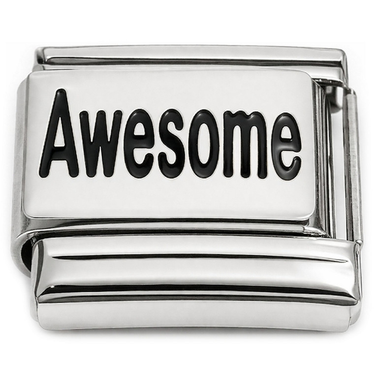 Awesome in Black Italian Charm
