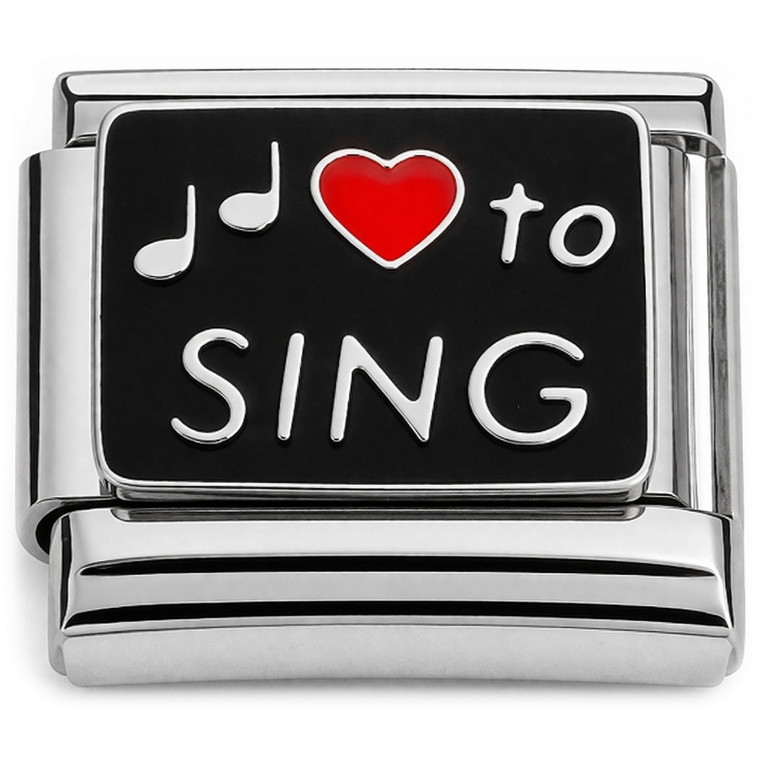 Love to Sing Red Heart Italian Charm