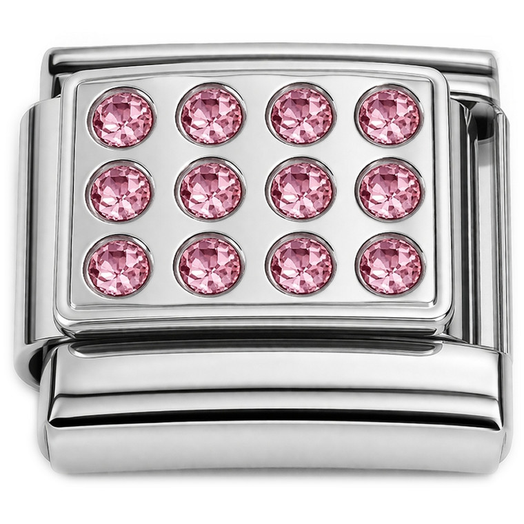 Pink Bling Pattern Italian Charm