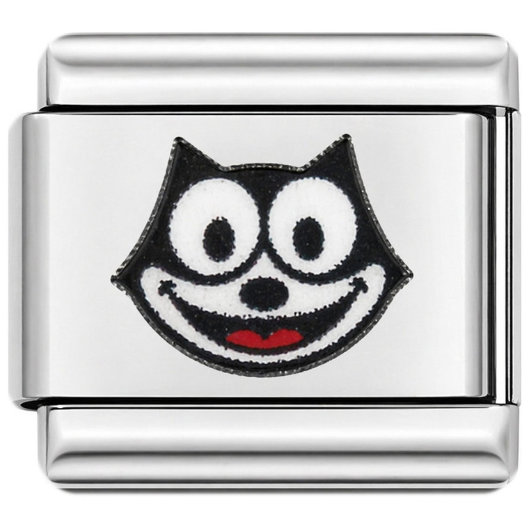 Black Cat Cartoon Face Value Italian Charm