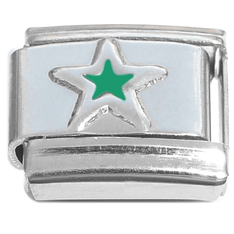 Star Green Center Italian Charm