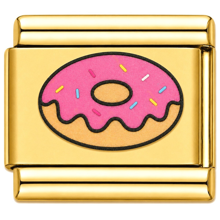 Pink Donut Treat Gold Value Italian Charm