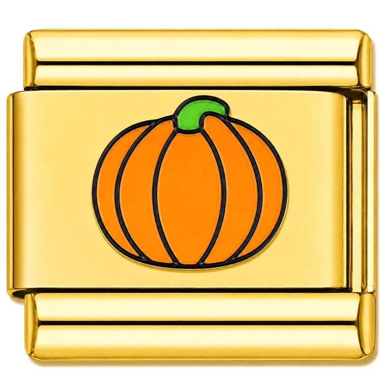 Orange Pumpkin Gold Value Italian Charm