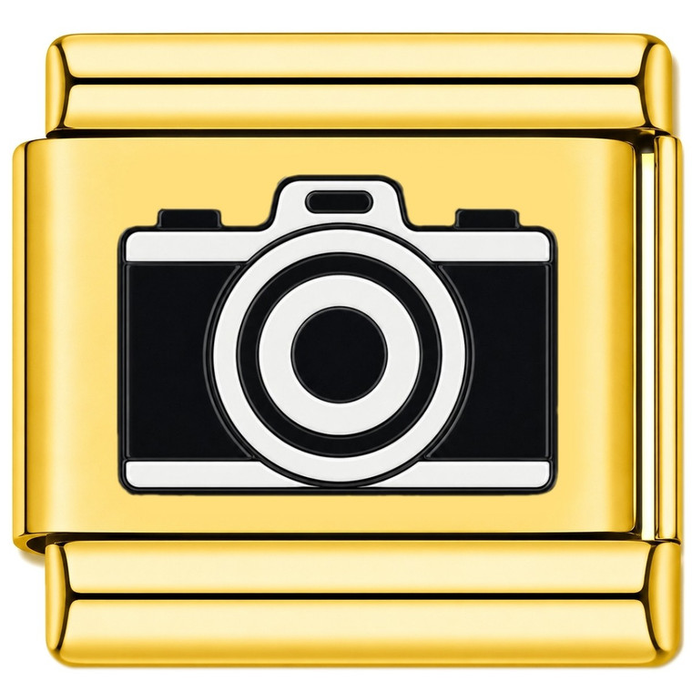 Vintage Camera Gold Value Italian Charm