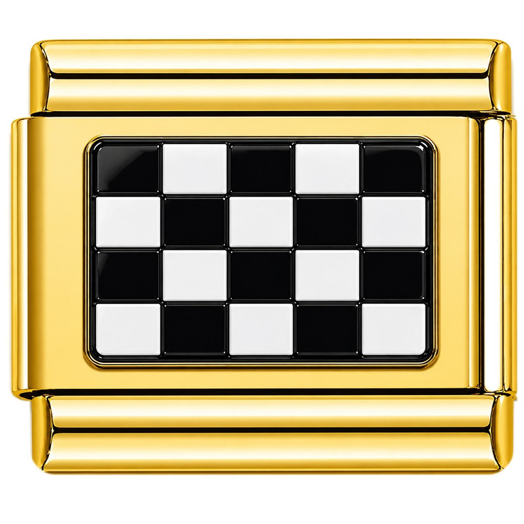 Checker Racing Flag Gold Value Italian Charm