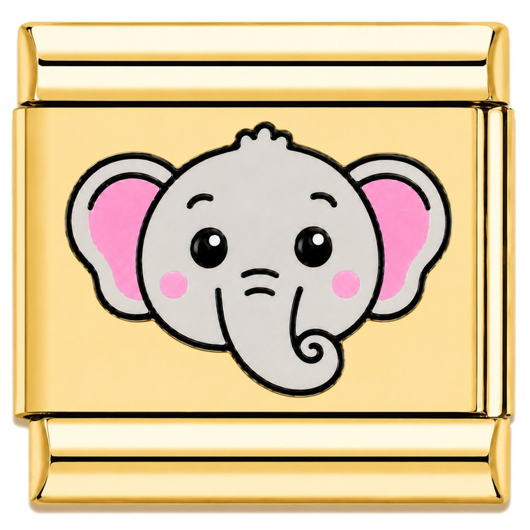 Cute Elephant Gold Value Italian Charm