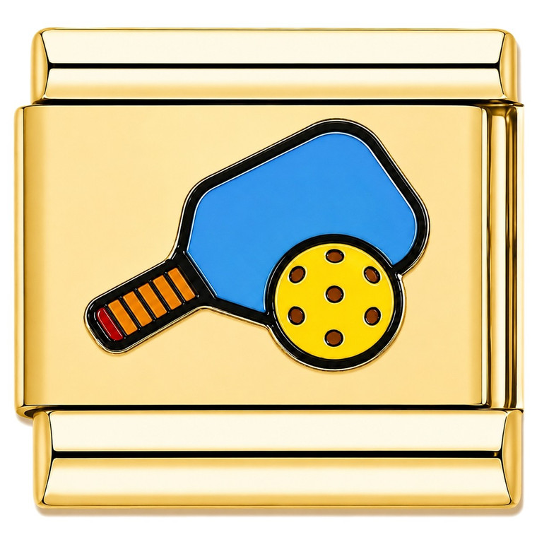 Pickleball Paddle Pickle Ball Gold Value Italian Charm