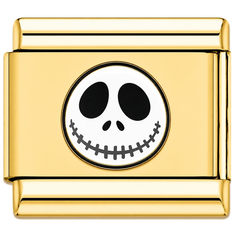 Jack Cartoon Face Skeleton Gold Value Italian Charm