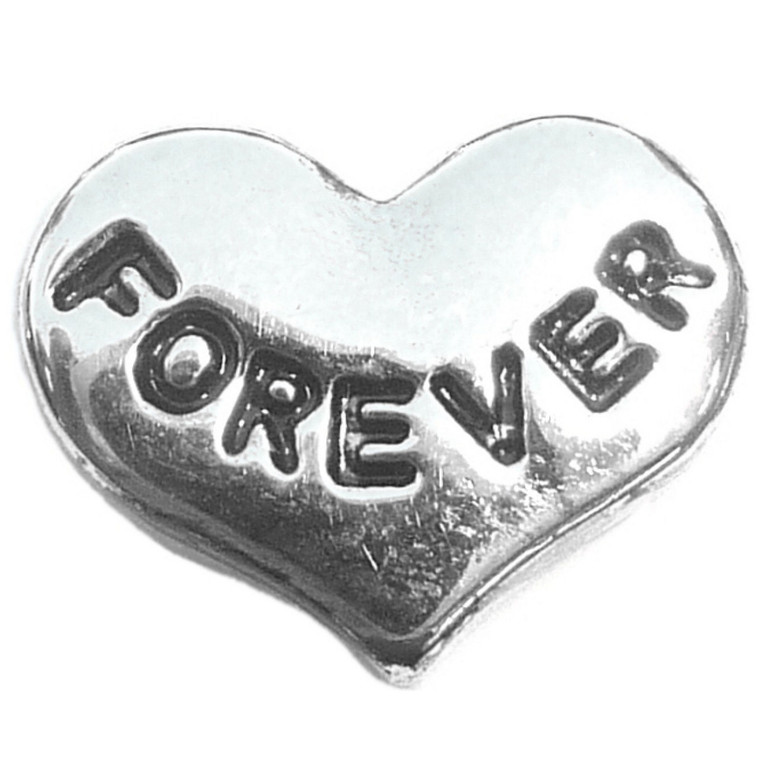 Forever Silvertone Heart Floating Locket Charm