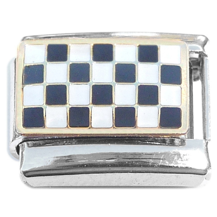 Checkered Flag Italian Charm