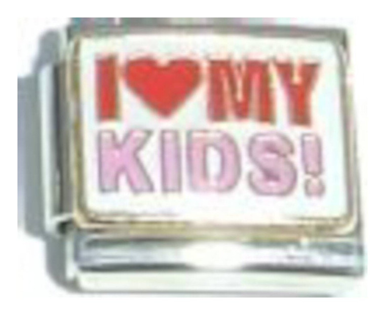 I Love My Kids Italian Charm