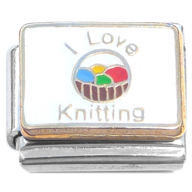 I Love Knitting Italian Charm