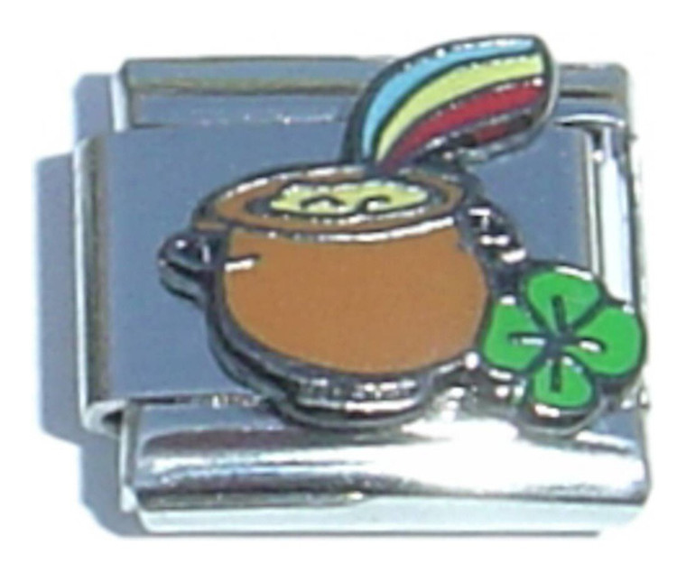 Pot And Rainbow Italian Charm