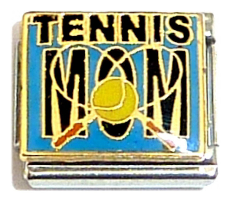 Tennis Mom On Blue Italian Charm