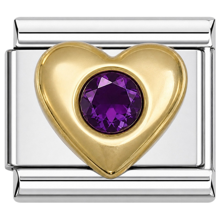 February Big Heart Italian Charm