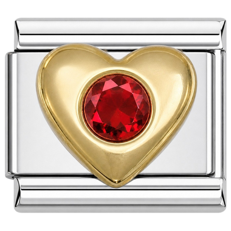 July Big Heart Italian Charm