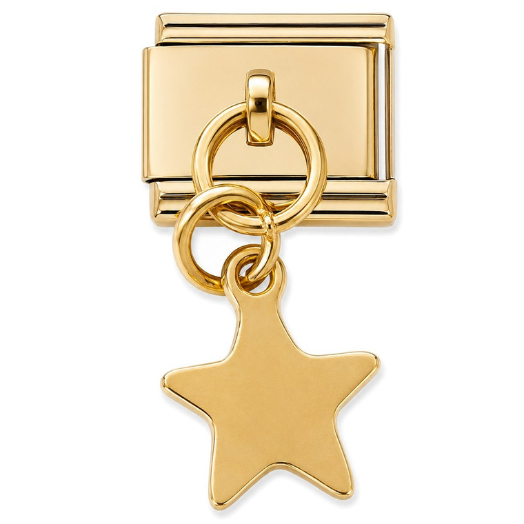 Dangle Star Goldtone Base Italian Charm
