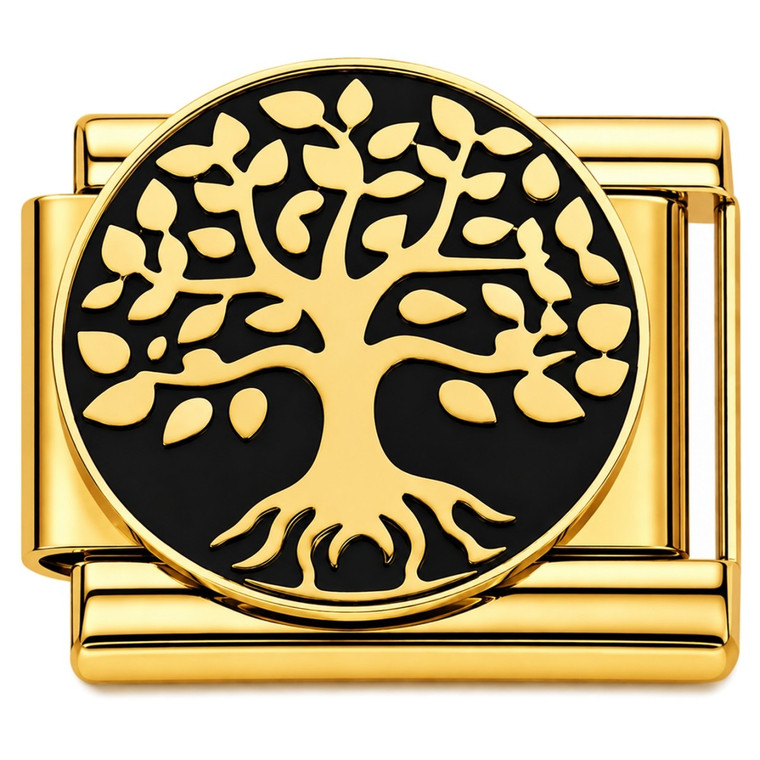 Tree of Life Black Gold Italian Charm