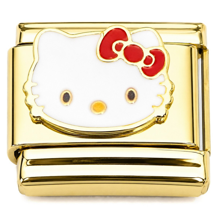 Hello Kitty Red Bow Gold Italian Charm