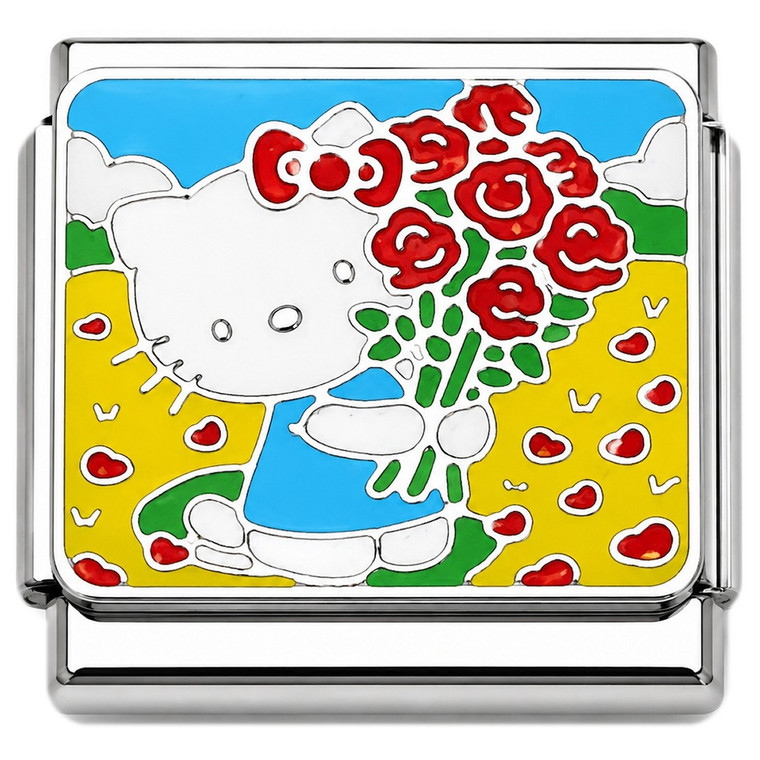 Hello Kitty Red Flowers Italian Charm